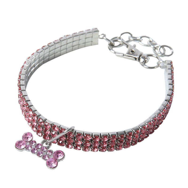 Collare per cani con strass, collare di cristallo per cuccioli Chihuahua, guinzaglio per cani di piccola taglia e gatti