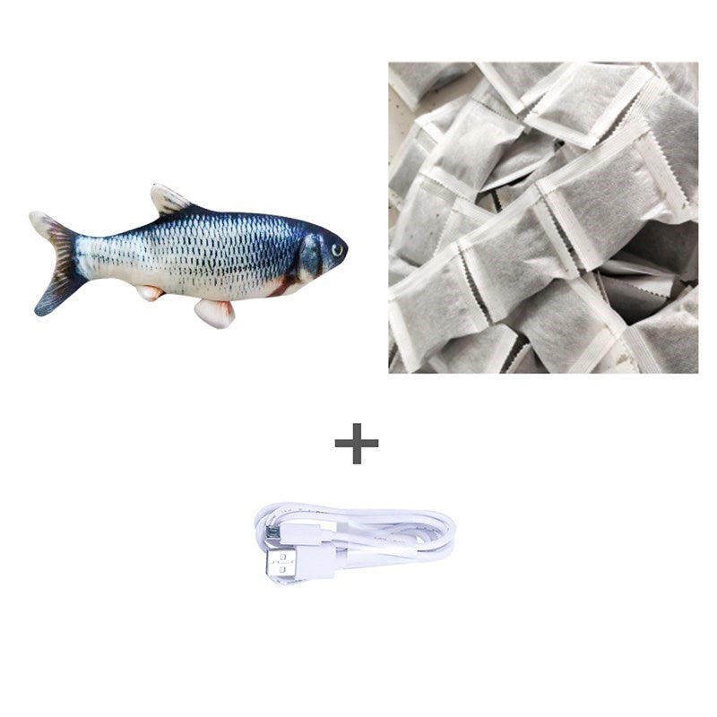 Versione senza erba gatta - Simulazione di pesce elettrico saltellante Giocattolo pesce elettrico