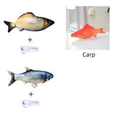 Versione senza erba gatta - Simulazione di pesce elettrico saltellante Giocattolo pesce elettrico
