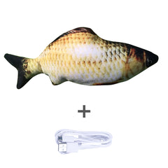Versione senza erba gatta - Simulazione di pesce elettrico saltellante Giocattolo pesce elettrico