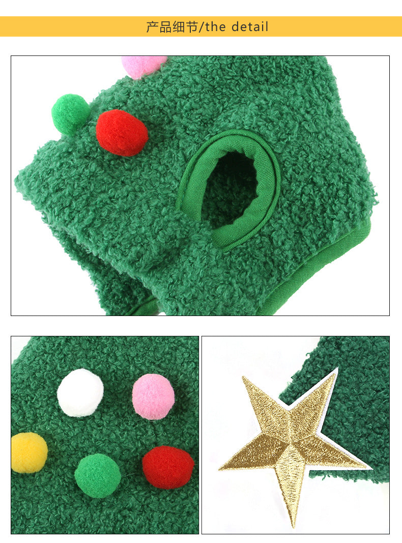 Cappello per animali domestici a forma di albero di Natale