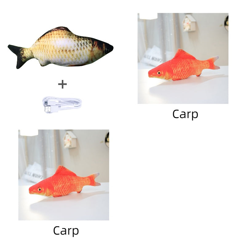 Versione senza erba gatta - Simulazione di pesce elettrico saltellante Giocattolo pesce elettrico