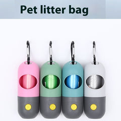 Dispenser per sacchetti igienici per animali domestici con luce LED per cani gatti, sacchetti per raccogliere le feci del cane, porta sacchetti igienici, accessori per la pulizia degli animali domestici