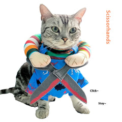 Costume di Halloween per animali domestici, gatto, vestito divertente con spalline regolabili, tuta a forma di forbice, cosplay, vestiti di Halloween e Natale per cani