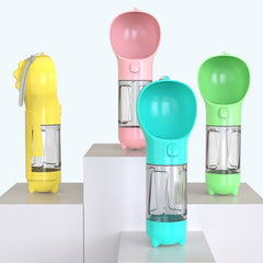 Borraccia Portatile 3 in 1 per Cani con Ciotola per Acqua, Dispenser di Sacchetti Igenici per Rifiuti e Borraccia per Animali Domestici, per Viaggi all'Aperto