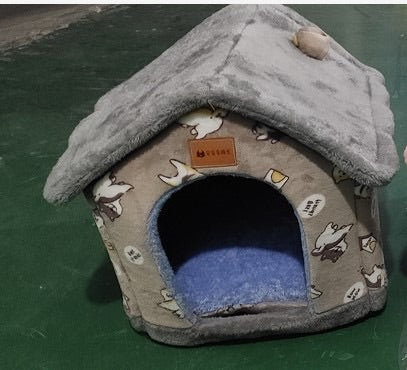 Cuccia Pieghevole per Cani Letto per Gatti Invernale Villa per Cani Cuccia Rimovibile Nido Caldo Grotta Chiusa Divano Forniture per Animali Domestici