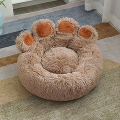 Cuccia a forma di mano calda invernale in peluche per animali domestici