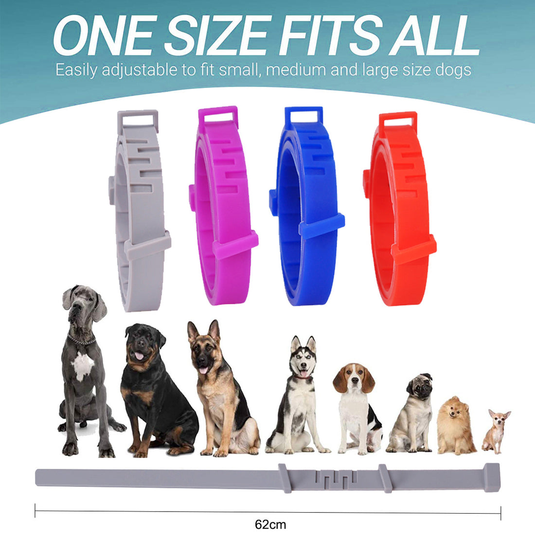 Collare in silicone regolabile per cani e gatti, protezione anti-zanzare, repellente per insetti, forniture per animali domestici