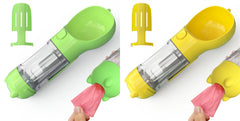 Borraccia Portatile 3 in 1 per Cani con Ciotola per Acqua, Dispenser di Sacchetti Igenici per Rifiuti e Borraccia per Animali Domestici, per Viaggi all'Aperto