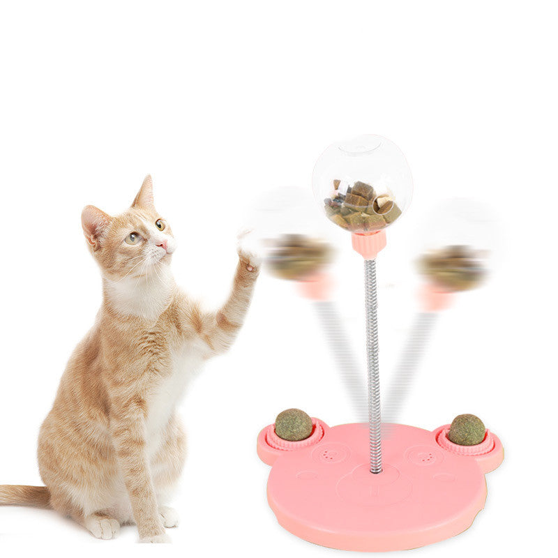 Giocattolo per gatti con erogatore di cibo, palla per animali domestici che distribuisce cibo, giocattolo interattivo oscillante e divertente, distributore di cibo per l'allenamento e il gioco, ciotola rompicapo