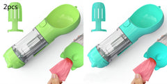 Borraccia Portatile 3 in 1 per Cani con Ciotola per Acqua, Dispenser di Sacchetti Igenici per Rifiuti e Borraccia per Animali Domestici, per Viaggi all'Aperto