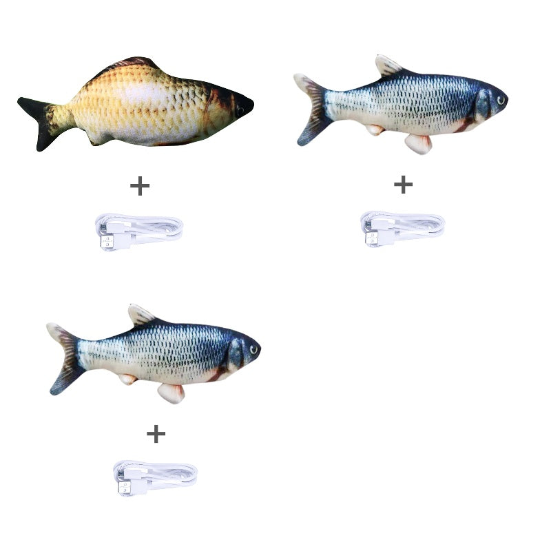 Versione senza erba gatta - Simulazione di pesce elettrico saltellante Giocattolo pesce elettrico