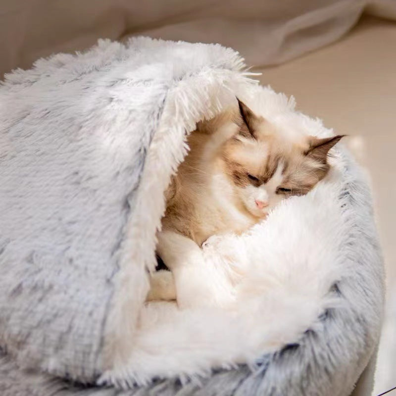 Cuccia per Gatti Semichiusa Quattro Stagioni Universale Guscio a Conchiglia Nido per Cuccioli Piccoli Forniture Invernali per Animali Domestici