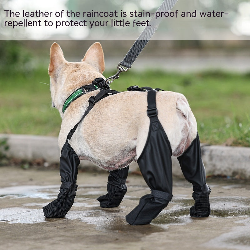 Scarpe impermeabili per cani Stivali regolabili per cani Scarpe traspiranti per animali domestici per passeggiate all'aperto Scarpe morbide per cani francesi Protezione zampe per animali domestici Prodotti per animali domestici