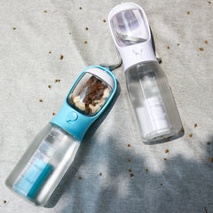 Borraccia portatile per gatti e cani, distributore di cibo, beverino e raccoglitore di deiezioni, 3 in 1, a prova di perdite, multifunzione, prodotti per animali domestici