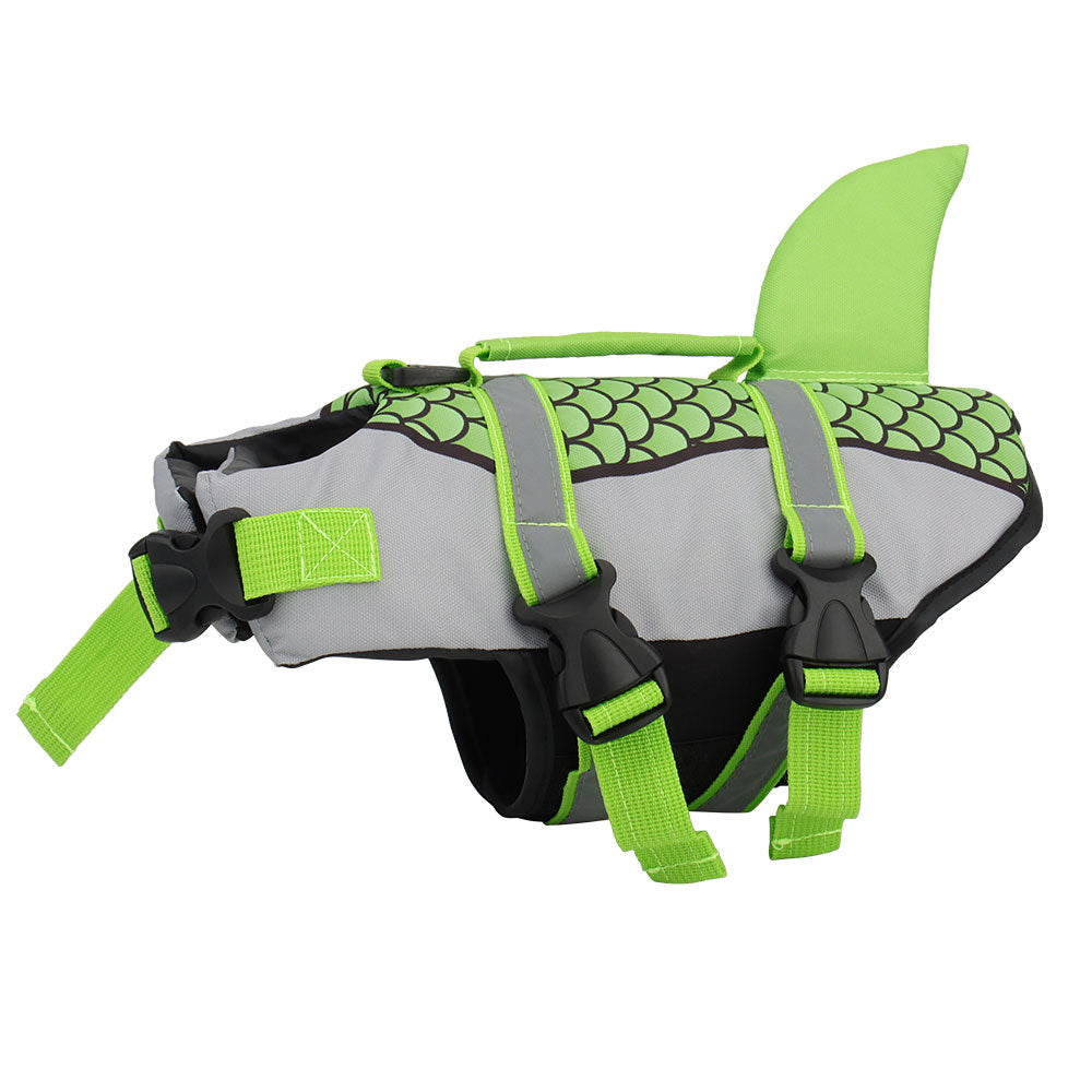 Giacca di salvataggio per cani da nuoto, gilet, vestiti, giubbotto di salvataggio, collare, pettorina, animali domestici, nuoto, costumi da bagno estivi, squame di squalo, prodotti per animali domestici
