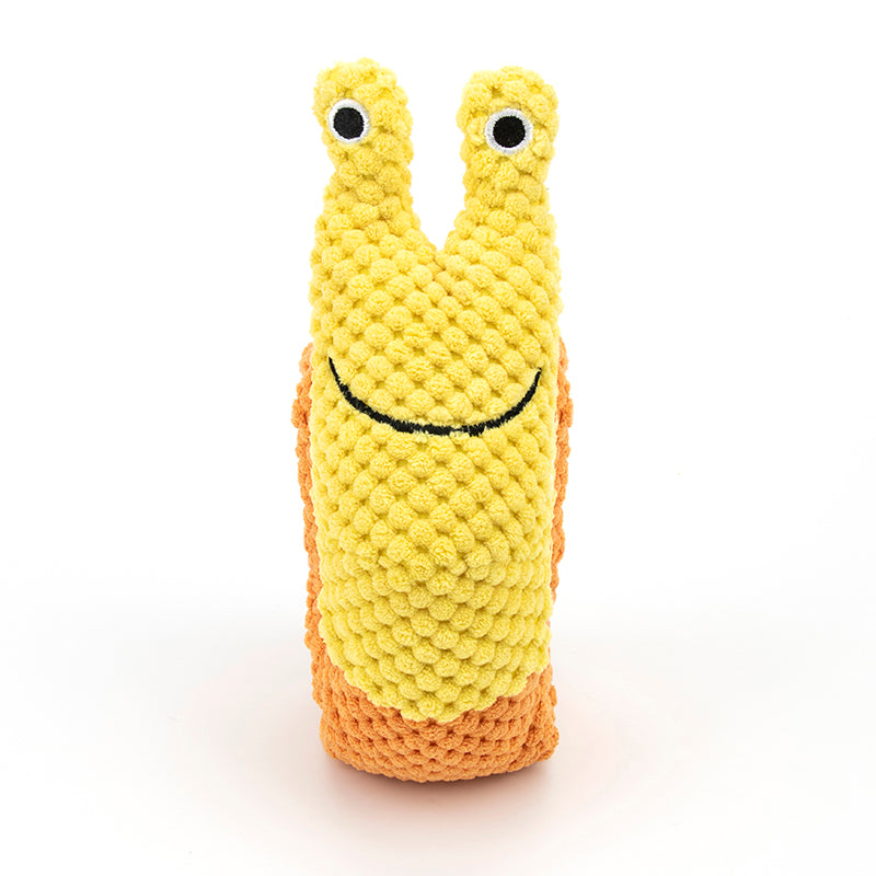 Giocattoli per cani Snail Snuffle Toys, giocattoli cigolanti per animali domestici, giochi cerebrali, distributori di snack per l'allenamento dell'istinto di ricerca del cibo, giocattoli di peluche arricchenti "nascondi e annusa" contro la noia