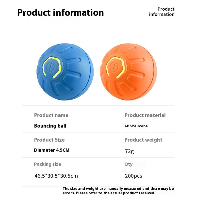 Pallina Giocattolo Intelligente per Cani, Giocattolo Interattivo Elettronico per Animali Domestici, Pallina Rimbalzante Automatica con Ricarica USB per Cuccioli, Regalo di Compleanno, Prodotto per Gatti