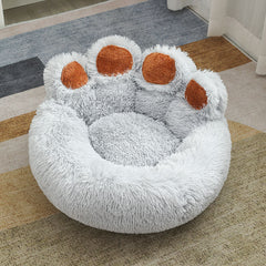 Cuccia a forma di mano calda invernale in peluche per animali domestici