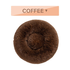 Cuccia per cani Fluffy Donut – Letto per animali domestici caldo, morbido, in peluche lungo – Cuccia per cani e gatti – Tappetino per divano lavabile – Cuccia calmante per cani di taglia piccola e grande