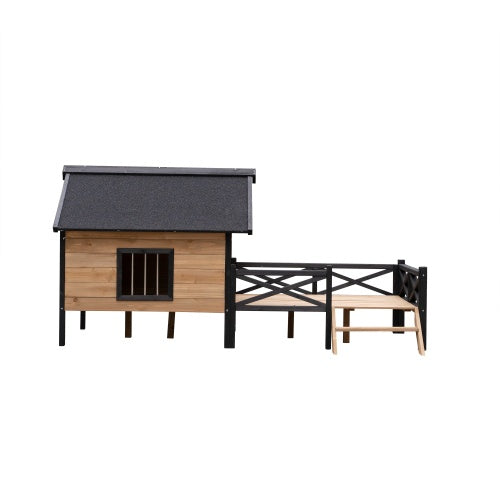 Cuccia Grande in Legno Stile Cabina con Portico per Esterni
