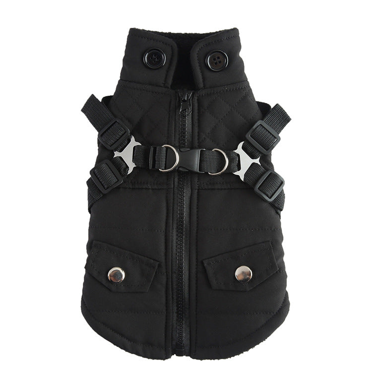 Vestito per cani in cotone invernale con cerniera, forniture per animali domestici