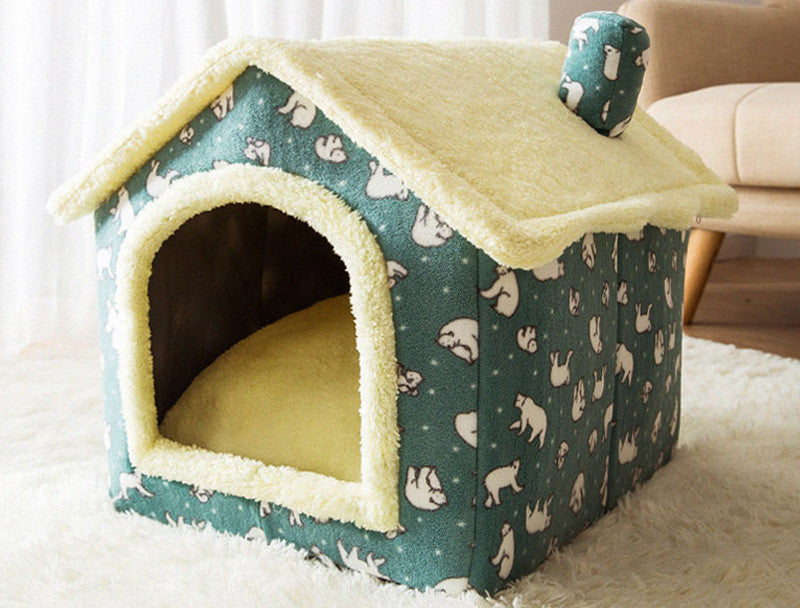 Cuccia Pieghevole per Cani Letto per Gatti Invernale Villa per Cani Cuccia Rimovibile Nido Caldo Grotta Chiusa Divano Forniture per Animali Domestici