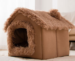 Cuccia Pieghevole per Cani Letto per Gatti Invernale Villa per Cani Cuccia Rimovibile Nido Caldo Grotta Chiusa Divano Forniture per Animali Domestici