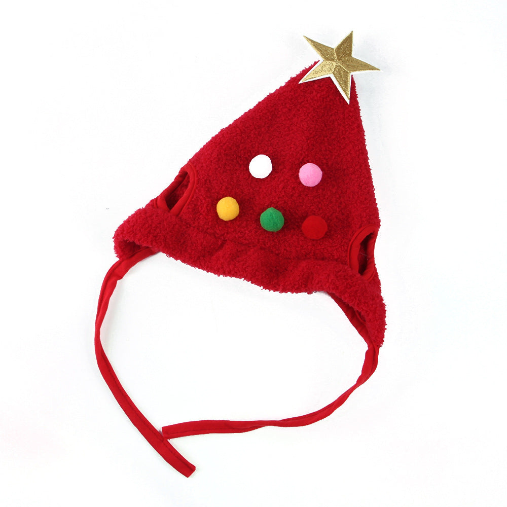 Cappello per animali domestici a forma di albero di Natale