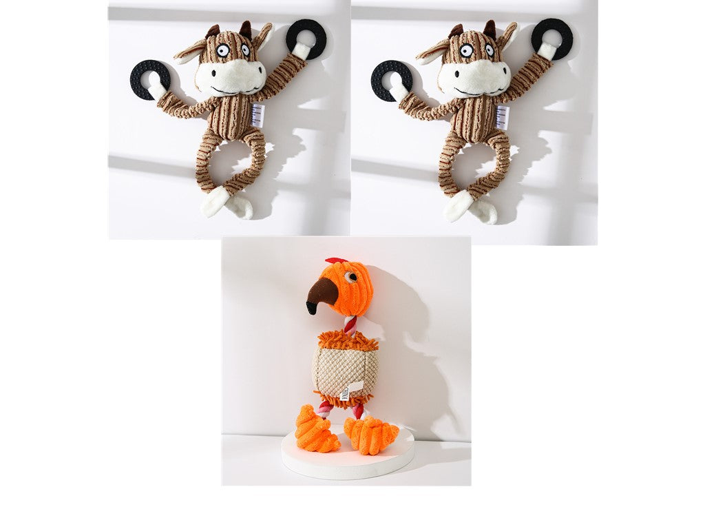 Gioco per Animali Domestici a Forma di Asino Giocattolo da Masticare in Corduroy per Cani Cuccioli con Squeak Morbido Osso di Peluche Gioco Molare per Cani Gioco per Addestramento Cani