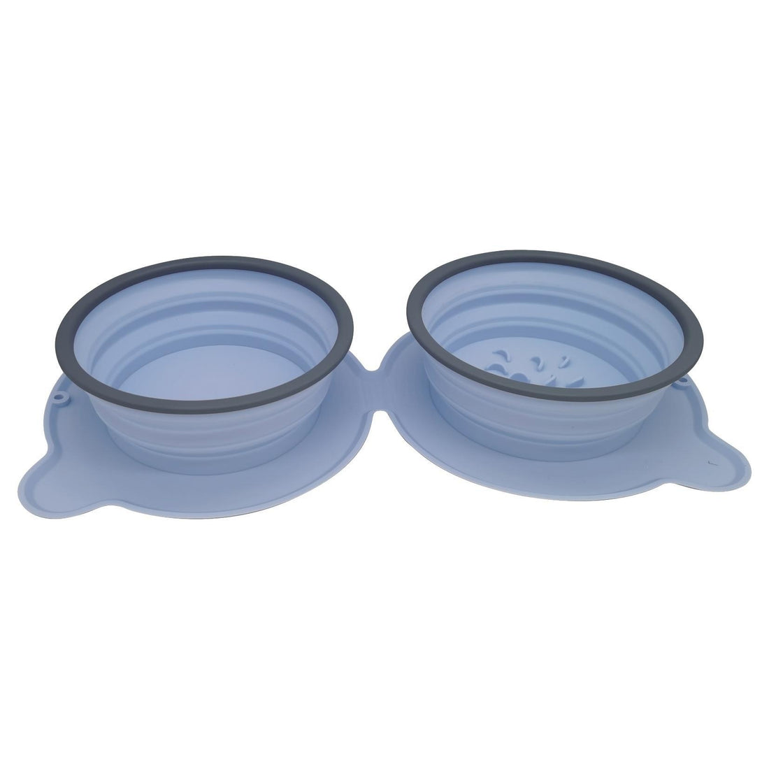 Ciotole doppie portatili in silicone per cibo per cani Ciotola pieghevole antiscivolo per gatti Ciotola anti-soffocamento da viaggio per animali domestici da esterno