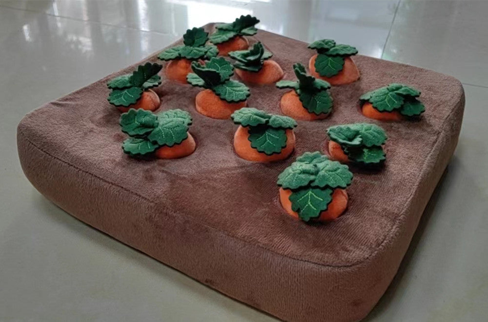 Giocattolo per cani da compagnia Carota Peluche Giocattolo da masticare vegetale per cani Tappeto annusatoio per cani e gatti Giocattolo da masticare resistente per cuccioli Accessori per cani
