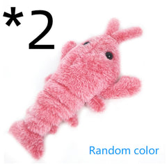 Giocattolo per Animali Domestici Gamberetto Elettrico Saltellante Ricarica USB Simulazione Aragosta Divertente Gatto Peluche Giocattolo per Animali Domestici