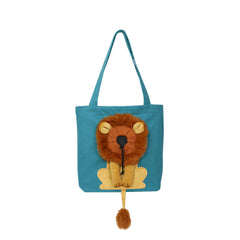Trasportini Morbidi per Animali Domestici, Design Leone, Borsa Trasportino Portatile Traspirante per Gatti e Cani, Borsa da Viaggio per Animali Domestici con Cerniere di Sicurezza