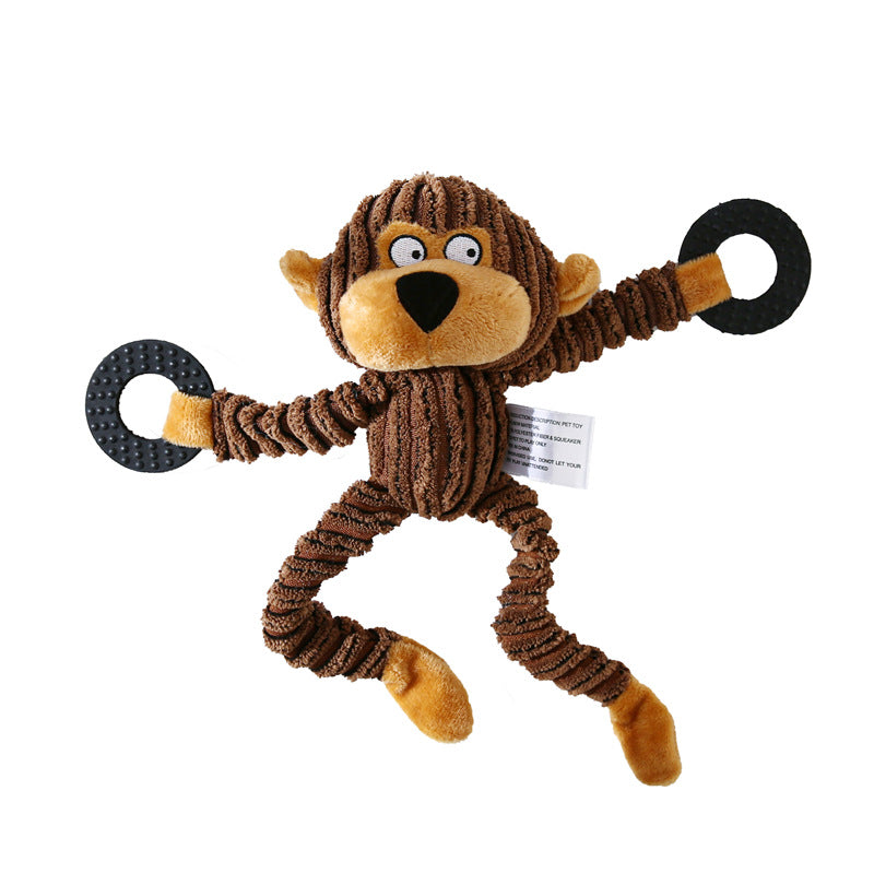 Gioco per Animali Domestici a Forma di Asino Giocattolo da Masticare in Corduroy per Cani Cuccioli con Squeak Morbido Osso di Peluche Gioco Molare per Cani Gioco per Addestramento Cani
