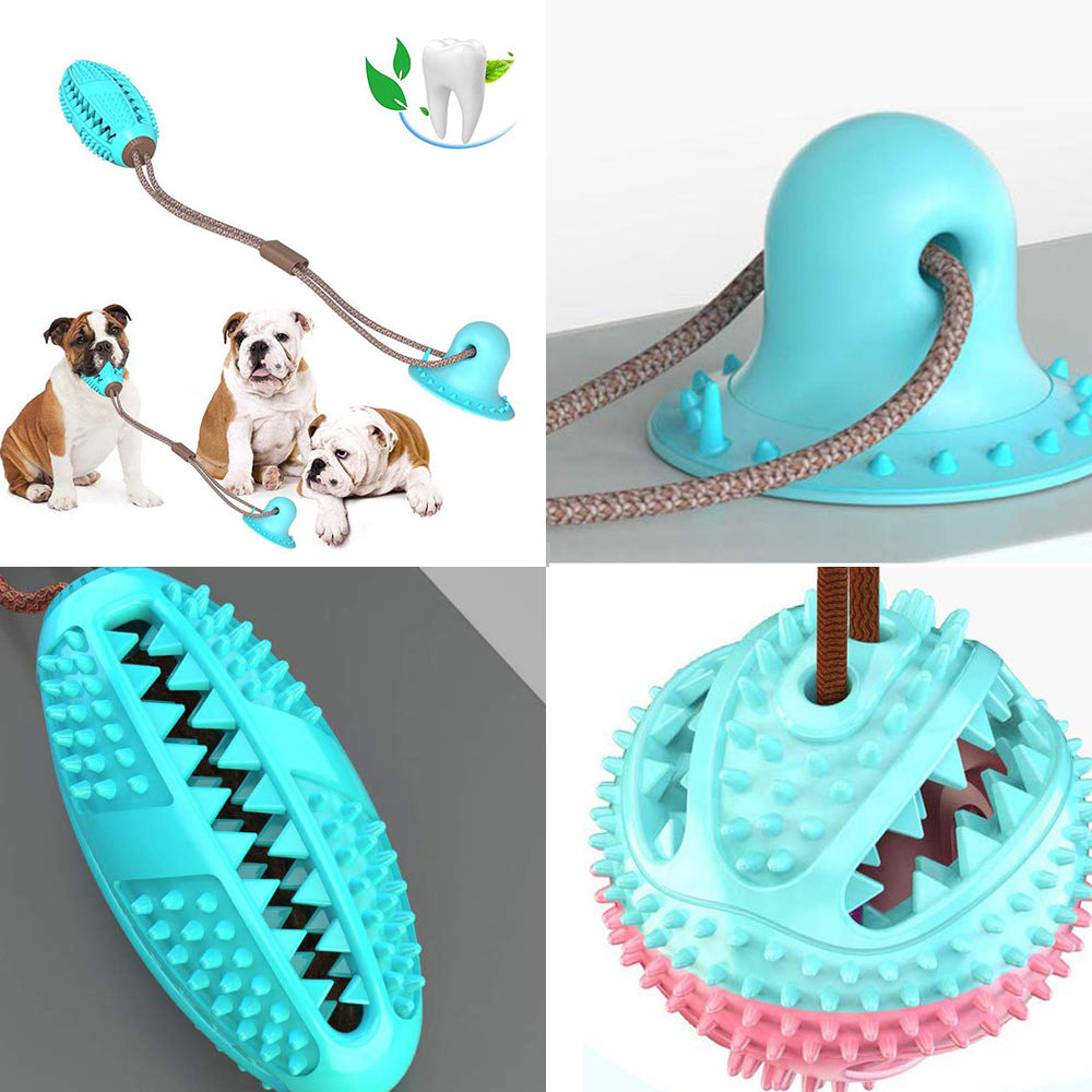 Giocattoli per cani, ventosa in silicone, giocattolo interattivo a palla per cani, da masticare e mordere, pulizia dei denti, spazzolino da denti, articoli per animali domestici