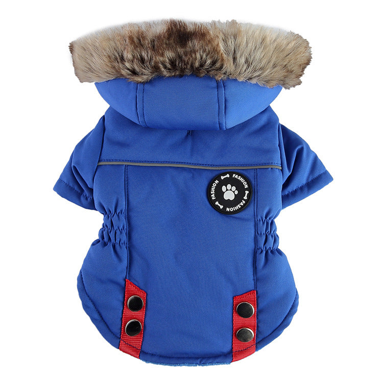 Vestito per cani in cotone invernale con cerniera, forniture per animali domestici