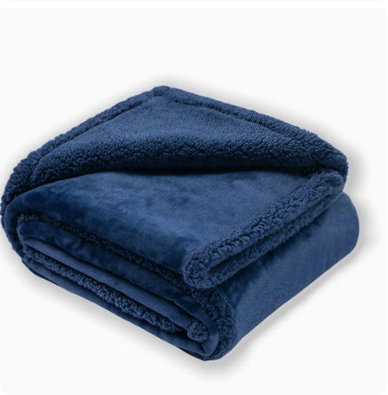 Coperta spessa per cuccia in pile di flanella di cotone e sherpa