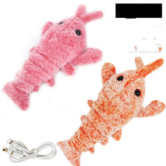 Giocattolo per Animali Domestici Gamberetto Elettrico Saltellante Ricarica USB Simulazione Aragosta Divertente Gatto Peluche Giocattolo per Animali Domestici