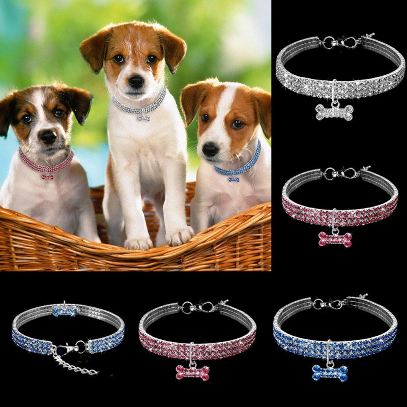 Collare per cani con strass, collare di cristallo per cuccioli Chihuahua, guinzaglio per cani di piccola taglia e gatti