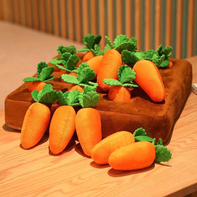 Giocattolo per cani da compagnia Carota Peluche Giocattolo da masticare vegetale per cani Tappeto annusatoio per cani e gatti Giocattolo da masticare resistente per cuccioli Accessori per cani
