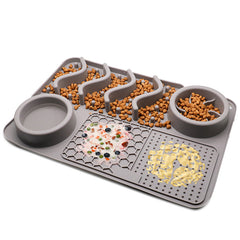 Tappetino per cani in silicone da leccare, tappetino da leccare per animali domestici in silicone, tappetino olfattivo in silicone, ciotola per alimenti multifunzionale per animali domestici