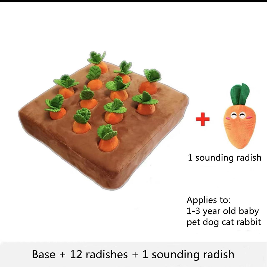 Giocattolo per cani da compagnia Carota Peluche Giocattolo da masticare vegetale per cani Tappeto annusatoio per cani e gatti Giocattolo da masticare resistente per cuccioli Accessori per cani