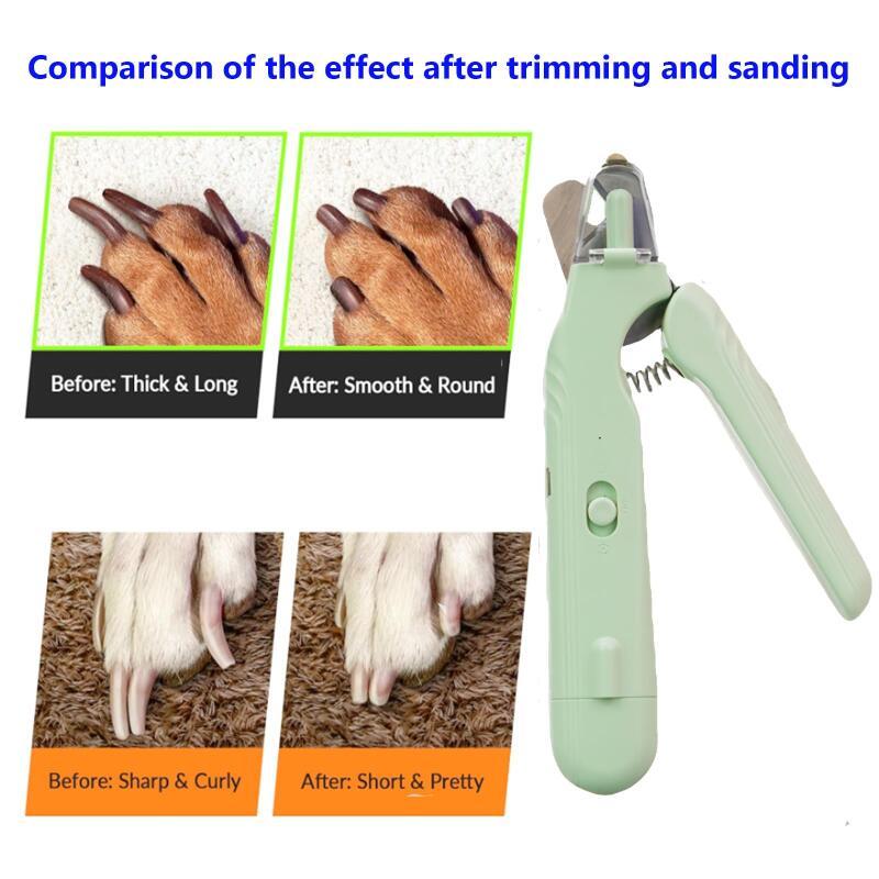 2 in 1 Tagliaunghie per animali domestici con luce LED forbici speciali per linea di sangue per cani e gatti multifunzione tagliaunghie per zampe di animali forniture per animali domestici