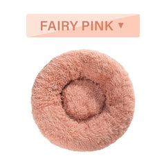 Cuccia per cani Fluffy Donut – Letto per animali domestici caldo, morbido, in peluche lungo – Cuccia per cani e gatti – Tappetino per divano lavabile – Cuccia calmante per cani di taglia piccola e grande