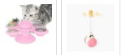 Gatto Girevole Mulino a Vento Giocattoli Multifunzione Dispositivo per Grattarsi Prurito Giocattolo per Pulizia Denti