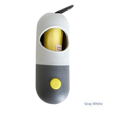 Dispenser per sacchetti igienici per animali domestici con luce LED per cani gatti, sacchetti per raccogliere le feci del cane, porta sacchetti igienici, accessori per la pulizia degli animali domestici