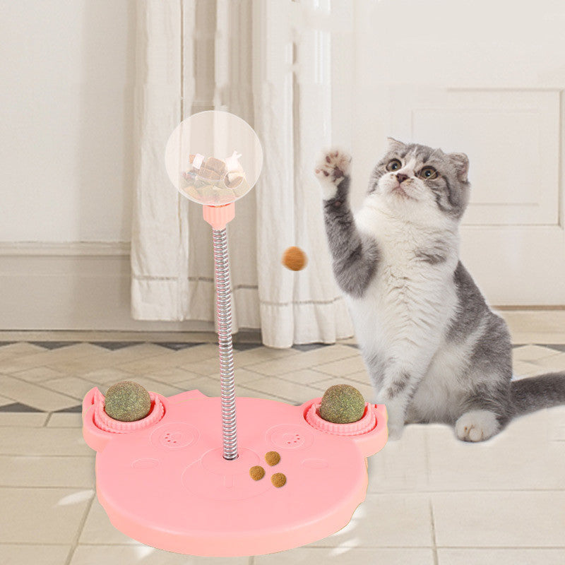 Giocattolo per gatti con erogatore di cibo, palla per animali domestici che distribuisce cibo, giocattolo interattivo oscillante e divertente, distributore di cibo per l'allenamento e il gioco, ciotola rompicapo