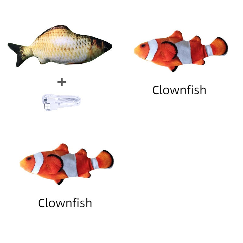 Versione senza erba gatta - Simulazione di pesce elettrico saltellante Giocattolo pesce elettrico
