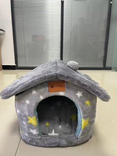 Cuccia Pieghevole per Cani Letto per Gatti Invernale Villa per Cani Cuccia Rimovibile Nido Caldo Grotta Chiusa Divano Forniture per Animali Domestici